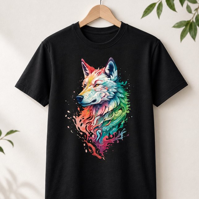 Varg Grafisk Streetwear T-shirt Djärv & Färgrik (Skapare uppladdad)