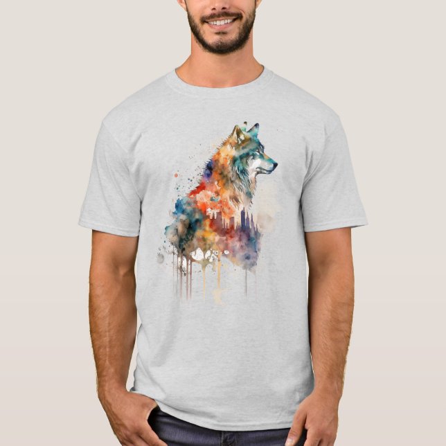 Varg Graphics Art Animal Vargar Fläkt Art T Shirt (Framsida)