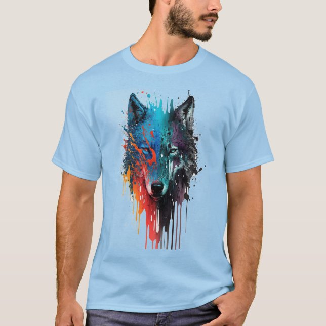 Varg Graphics Art Animal Vargar Fläkt Art T Shirt (Framsida)