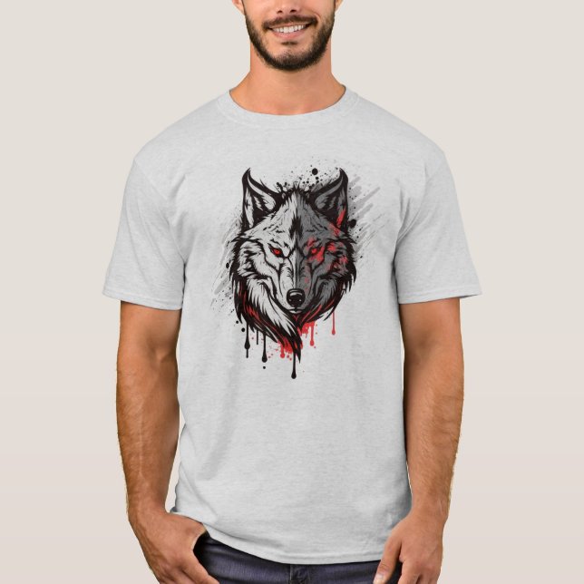 Varg Graphics Art Animal Vargar Fläkt Art T Shirt (Framsida)