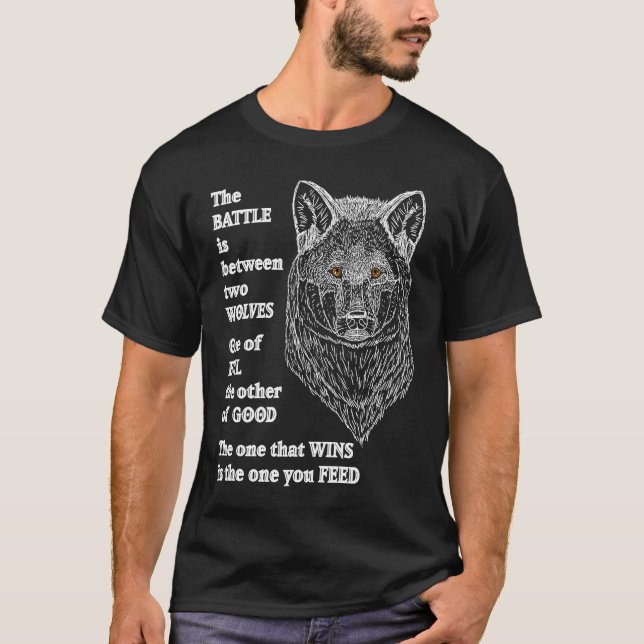 Varg Grått North American Vargars White Line Brown T Shirt (Framsida)