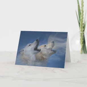 Varg Grattis på födelsedagen Howling Bra Time Card Kort