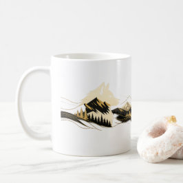 Varg Gylden Linje Konst Bergsutsikt Mugge Kaffemugg