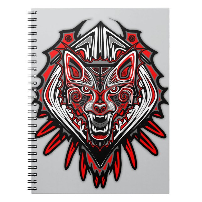 Varg Haida-stammestotemdesign Anteckningsbok (Framsidan)