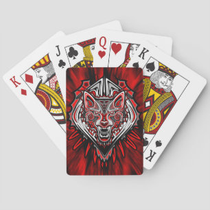 Varg Haida-stammestotemdesign Casinokort