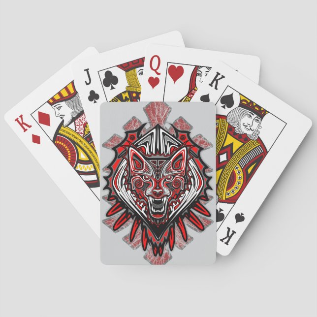 Varg Haida-stammestotemdesign Casinokort (Baksidan)