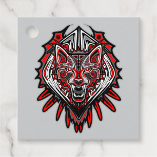 Varg Haida-stammestotemdesign Gåvor Etiketter