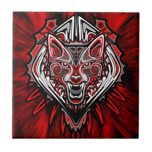 Varg Haida-stammestotemdesign Kakelplatta