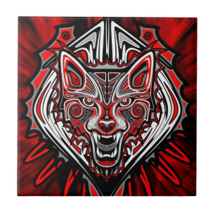Varg Haida-stammestotemdesign Kakelplatta