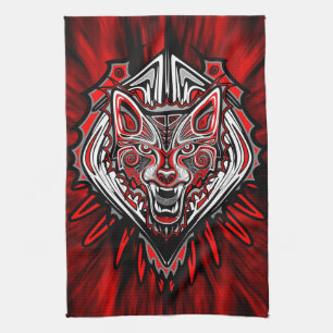 Varg Haida-stammestotemdesign Kökshandduk