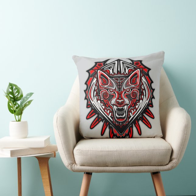 Varg Haida-stammestotemdesign Kudde (Stol)