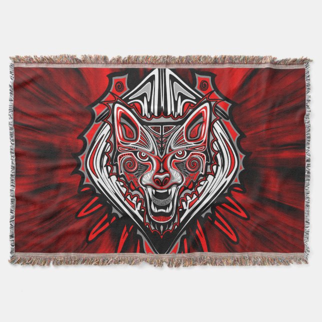 Varg Haida-stammestotemdesign Mysfilt (Framsidan)