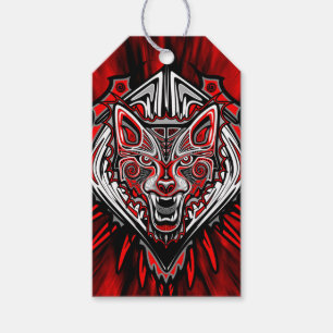Varg Haida-stammestotemdesign Presentetikett