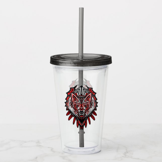 Varg Haida-stammestotemdesign Take Away Mugg (Framsida)