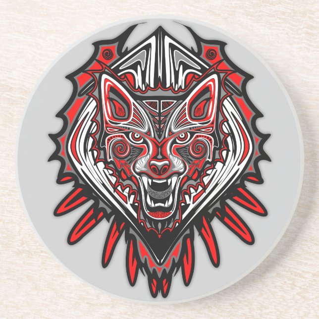 Varg Haida-stammestotemdesign Underlägg (Framsidan)