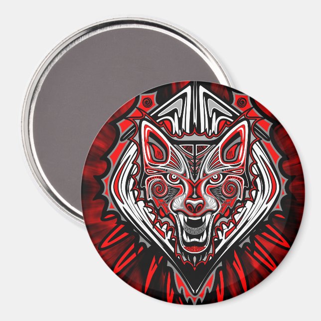 Varg Haida-stammototemdesign Magnet (Front/Back)