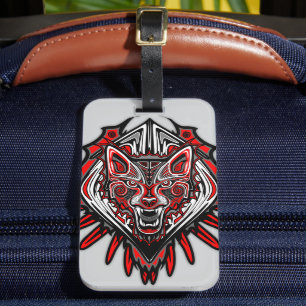Varg Haida Tribal Totem Design Bagagebricka