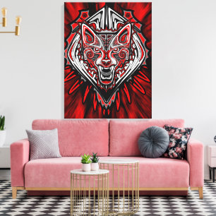 Varg Haida Tribal Totem Design Canvastryck