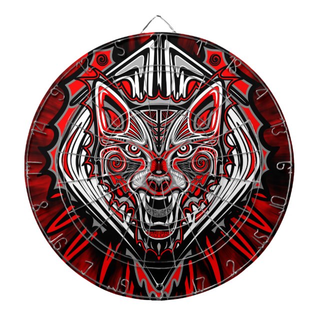 Varg Haida Tribal Totem Design Darttavla (Framsidan)