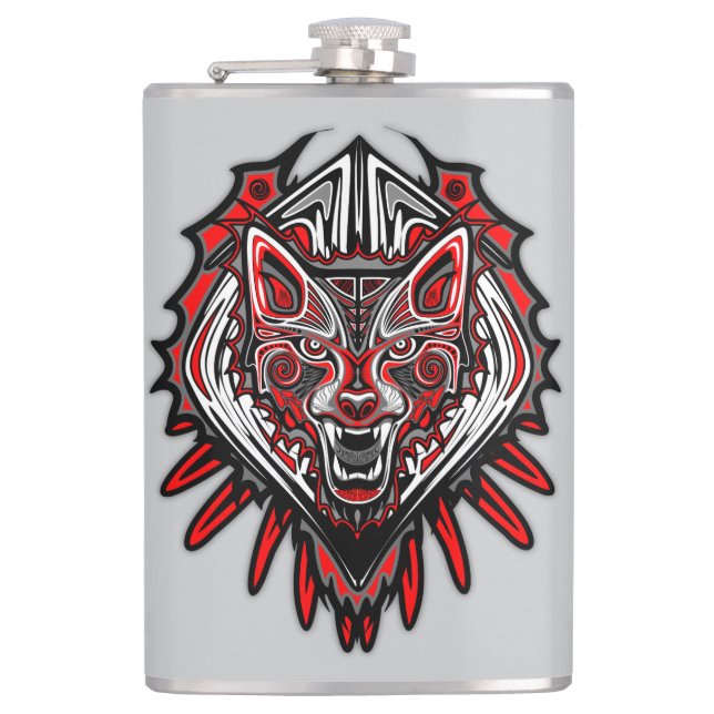 Varg Haida Tribal Totem Design Fickplunta (Framsidan)