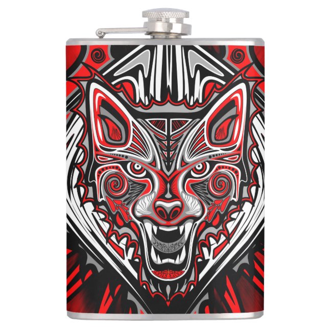 Varg Haida Tribal Totem Design Fickplunta (Framsidan)