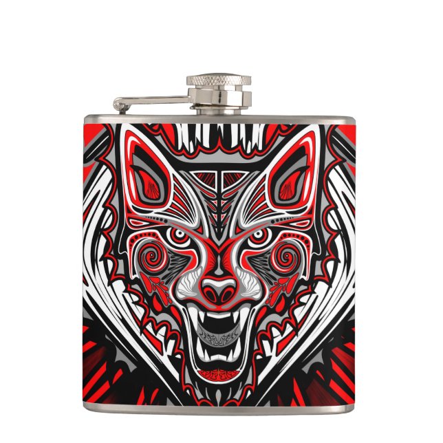 Varg Haida Tribal Totem Design Fickplunta (Framsidan)