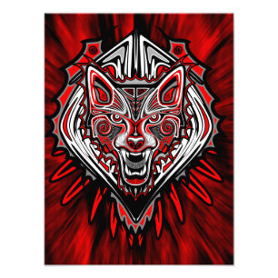 Varg Haida Tribal Totem Design Fototryck
