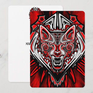 Varg Haida Tribal Totem Design Inbjudningar