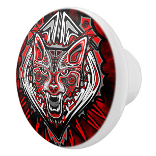 Varg Haida Tribal Totem Design Knopp