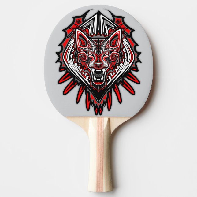 Varg Haida Tribal Totem Design Pingisracket (Framsidan)