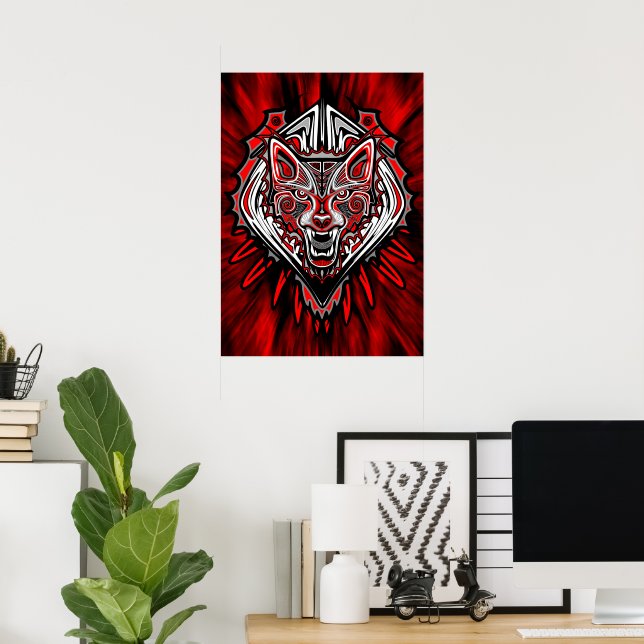 Varg Haida Tribal Totem Design Poster (Hemmakontoret)