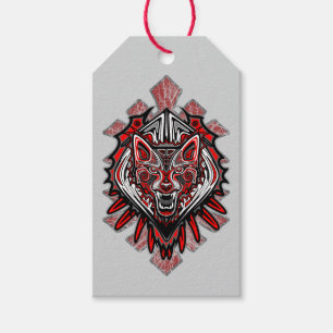 Varg Haida Tribal Totem Design Presentetikett