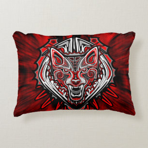 Varg Haida Tribal Totem Design Prydnadskudde