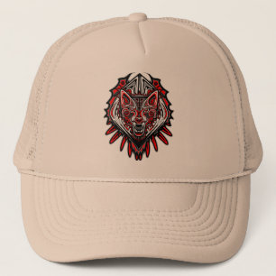 Varg Haida Tribal Totem Design Truckerkeps