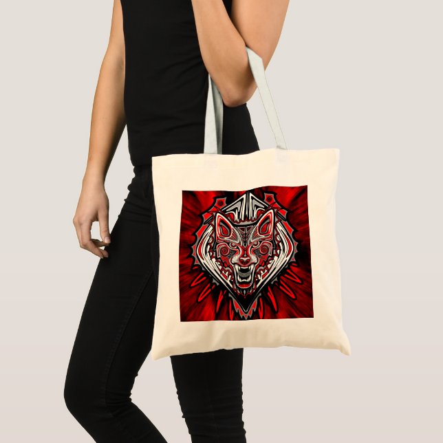 Varg Haida Tribal Totem Design Tygkasse (Framsida (produkt))