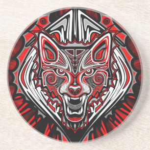 Varg Haida Tribal Totem Design Underlägg