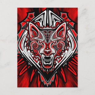 Varg Haida Tribal Totem Design Vykort