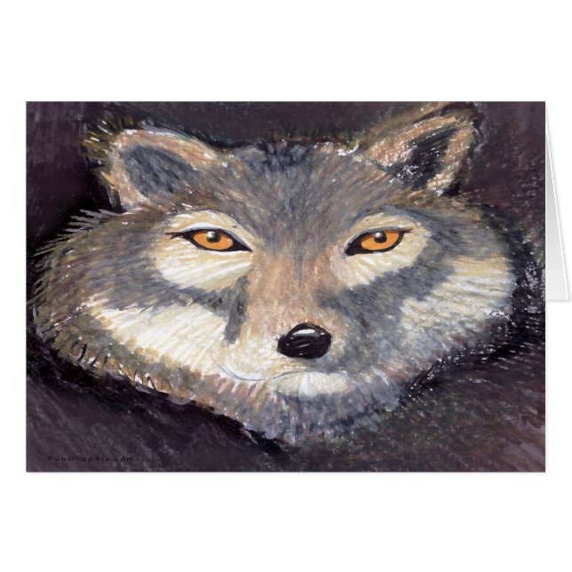 Varg Hälsningskort (Framsidan Horizontal)