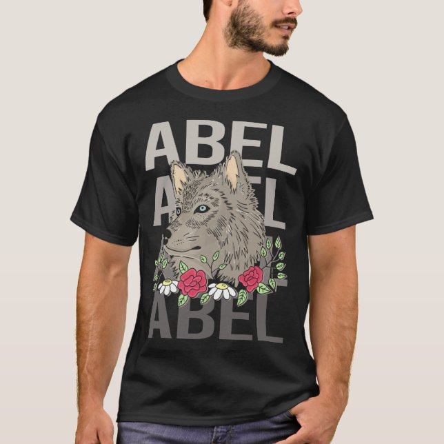 Varg Head - Abel Namn T Shirt (Framsida)