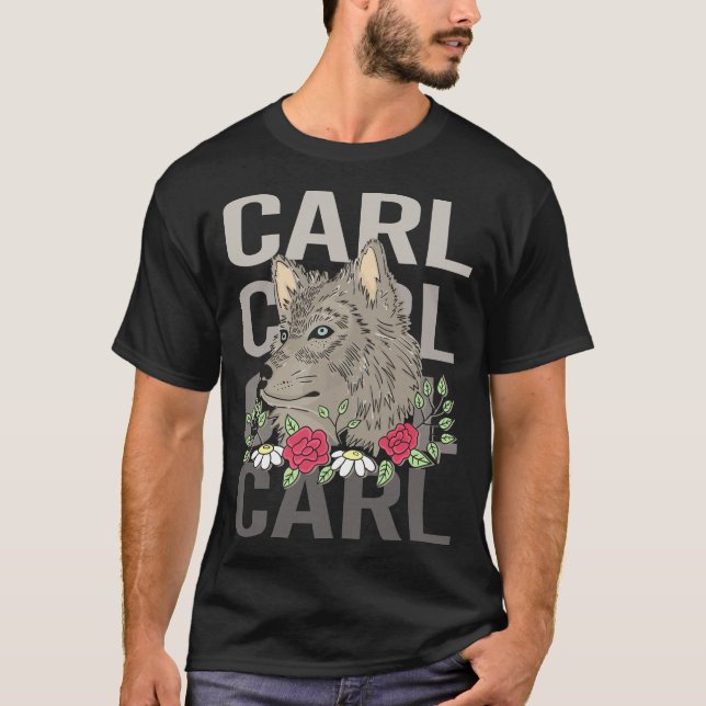 Varg Head - Carl Namn T Shirt (Framsida)