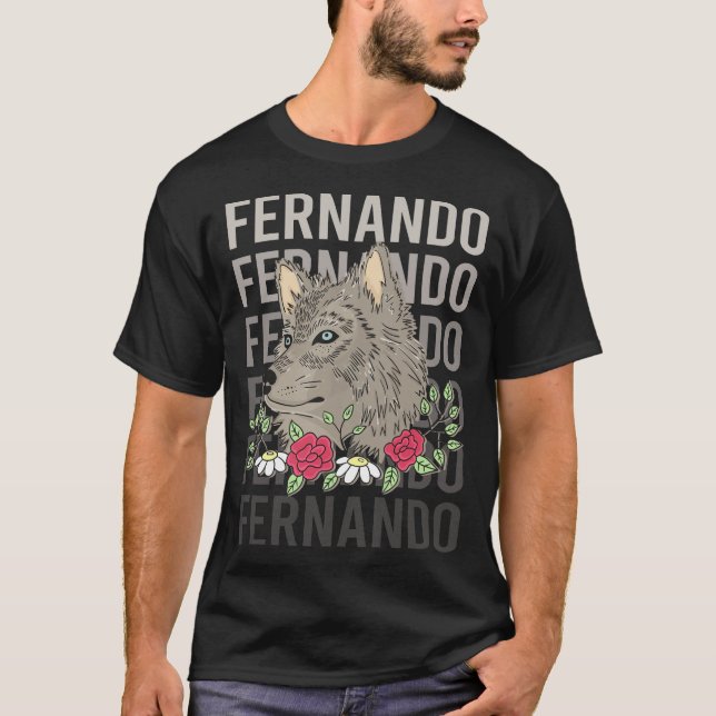 Varg Head - Fernando Namn T Shirt (Framsida)