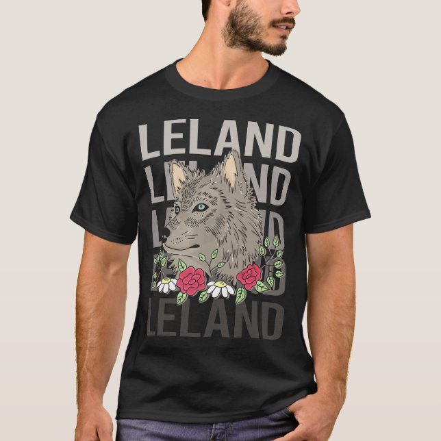 Varg Head - Leland Namn T Shirt (Framsida)