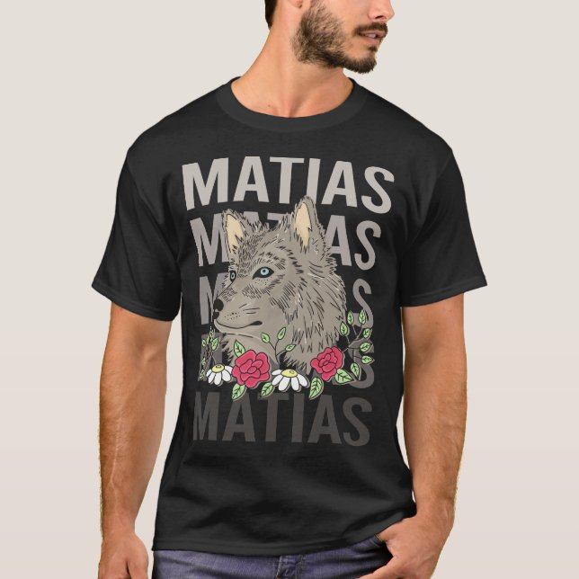 Varg Head - Matias Namn T Shirt (Framsida)