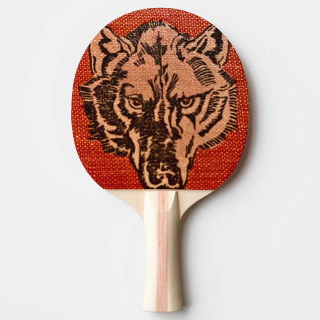 Varg Head på Red Ping Pong Paddle Pingisracket (Framsidan)