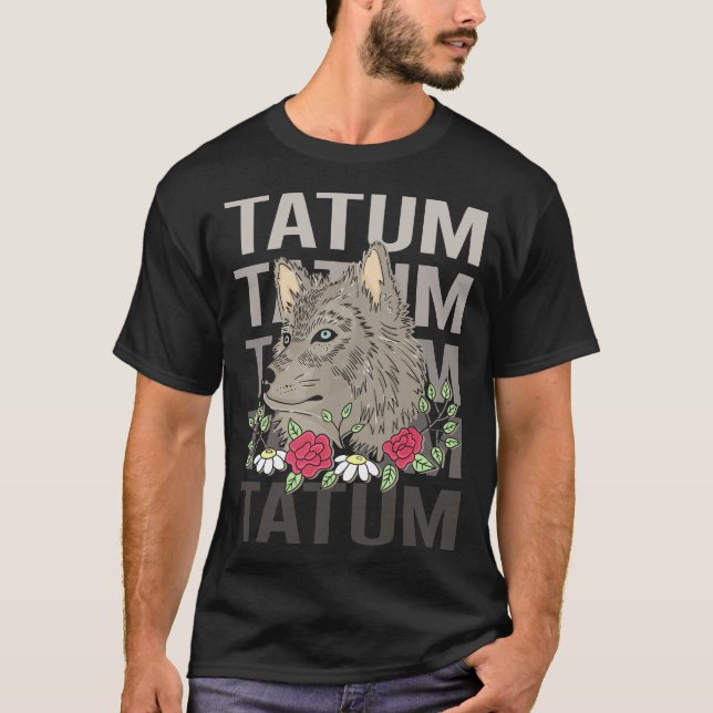 Varg Head - Tatum Namn T Shirt (Framsida)
