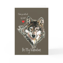 Varg Head Valentine Kärlek my Heart Wildlife Anima