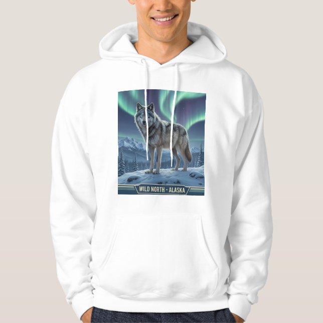 Varg Hoodie 🐺 ❄️ | Norra Ljus Art (Framsida)