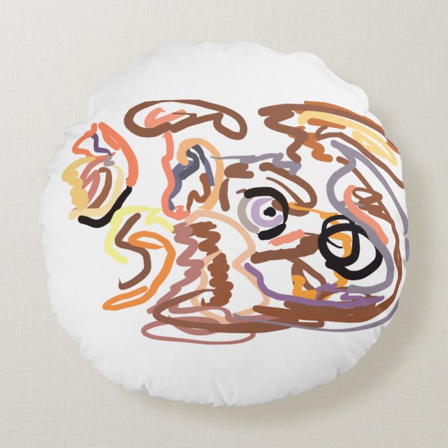 Varg höst gratis rund kudde (Framsidan)