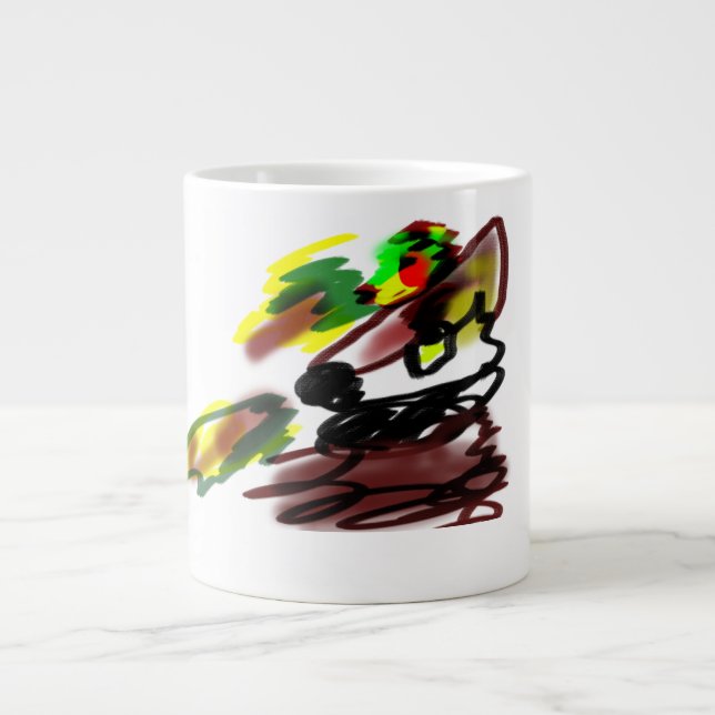 Varg hösten ansikte jumbo mugg (Framsidan)