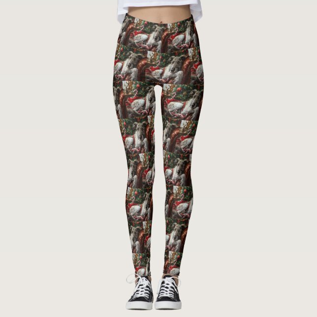 Varg Hound Hund julafton Leggings (Framsida)